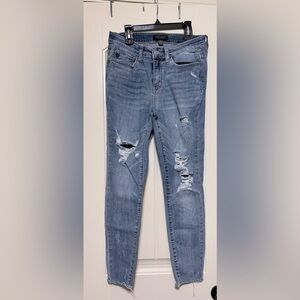 Judy Blue Light Blue Distressed Skinny Jeans